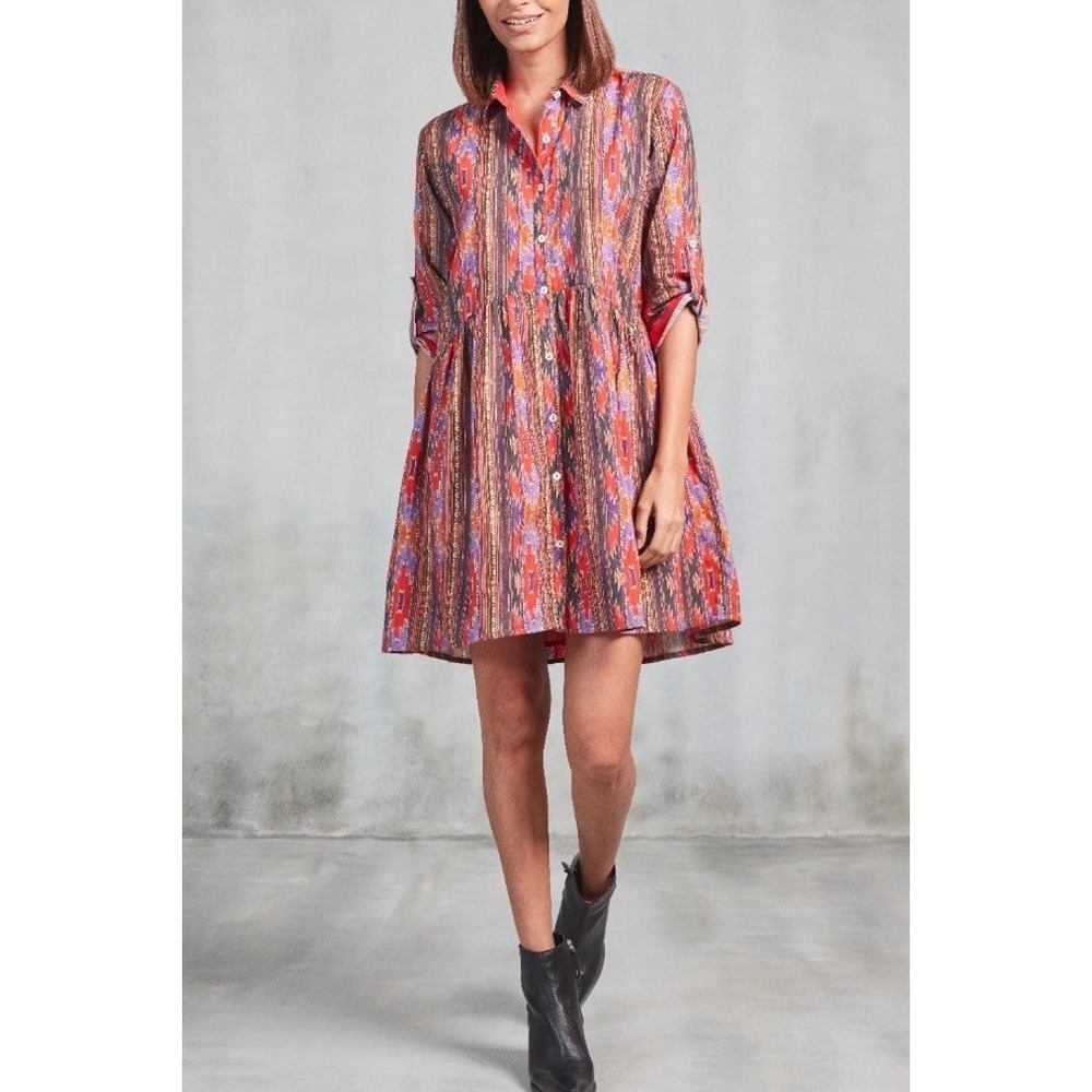 Ro's Garden Dress Mini Multicolor Cotton Size M
